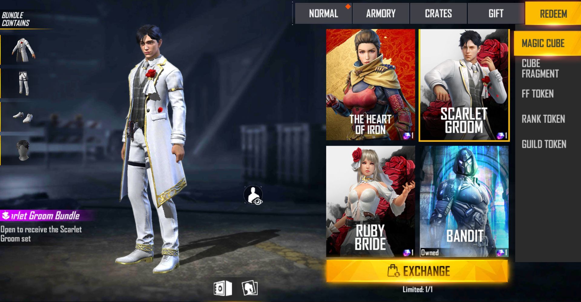 Scarlet Groom Bundle (Image via Free Fire)