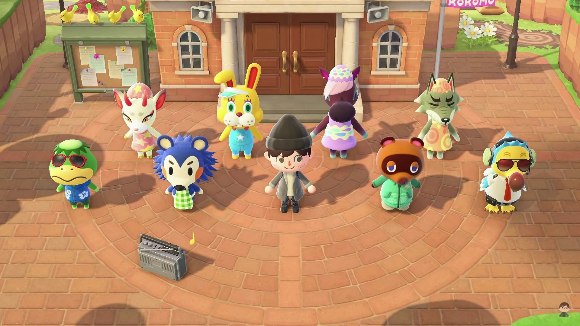 Animal Crossing players can stretch with villagers every day (Image via Crossing Channel/YouTube)