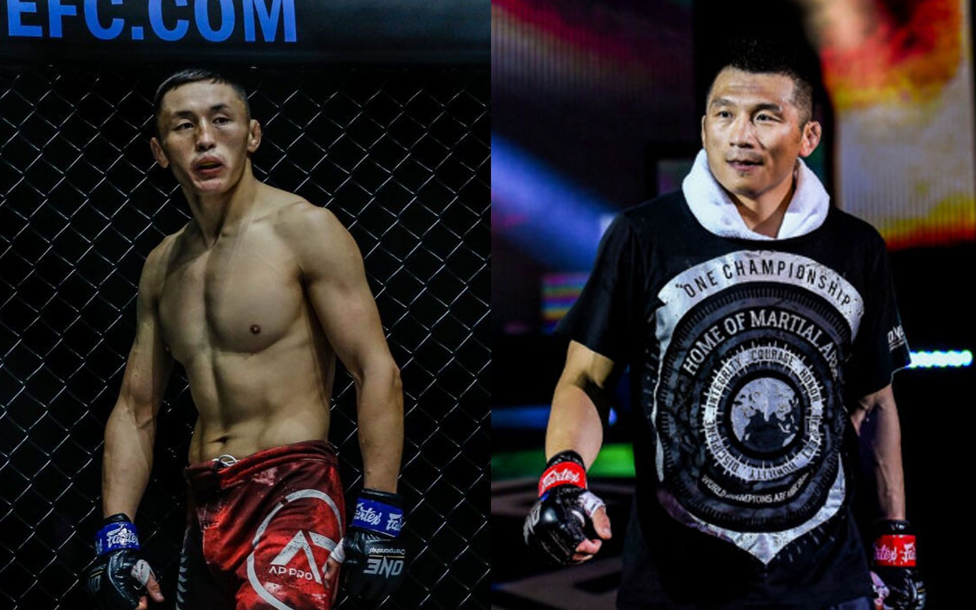 Zhang Lipeng (Right) is confident he can take care of business against Ruslan Emilbek Uulu (Left). | Zhang Lipeng [Photos: ONE Championship]