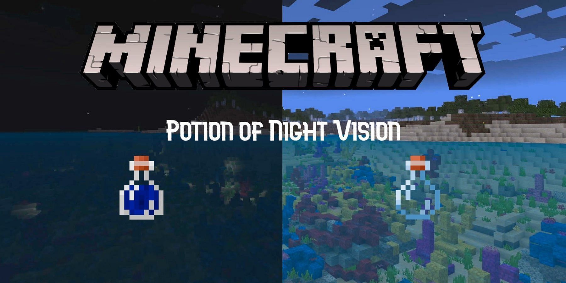 Potions of Night Vision are highly beneficial at night and underwater (Image via Mojang)