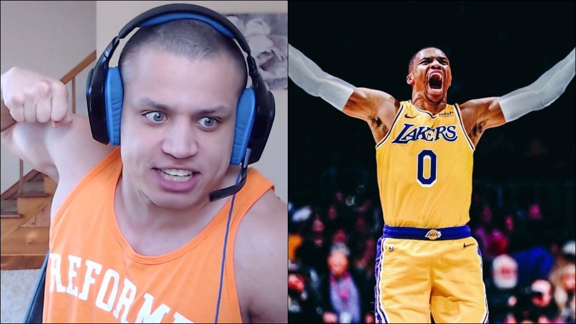 Tyler1 criticizes Lakers player Russell Westbrook for poor performance (Image via Sportskeeda)