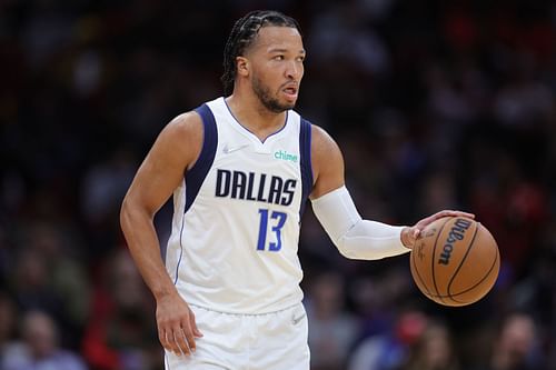 Jalen Brunson of the Dallas Mavericks controls the ball against the Houston Rockets on Jan. 7 in Houston, Texas.