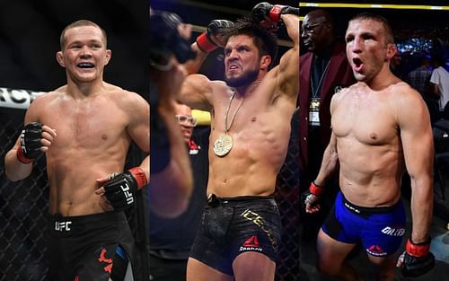 Yan (L), Henry Cejudo (C), T.J. Dillashaw (R)