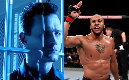 The T-1000 from Terminator 2 (left) and UFC interim heavyweight champion Ciryl Gane (right)