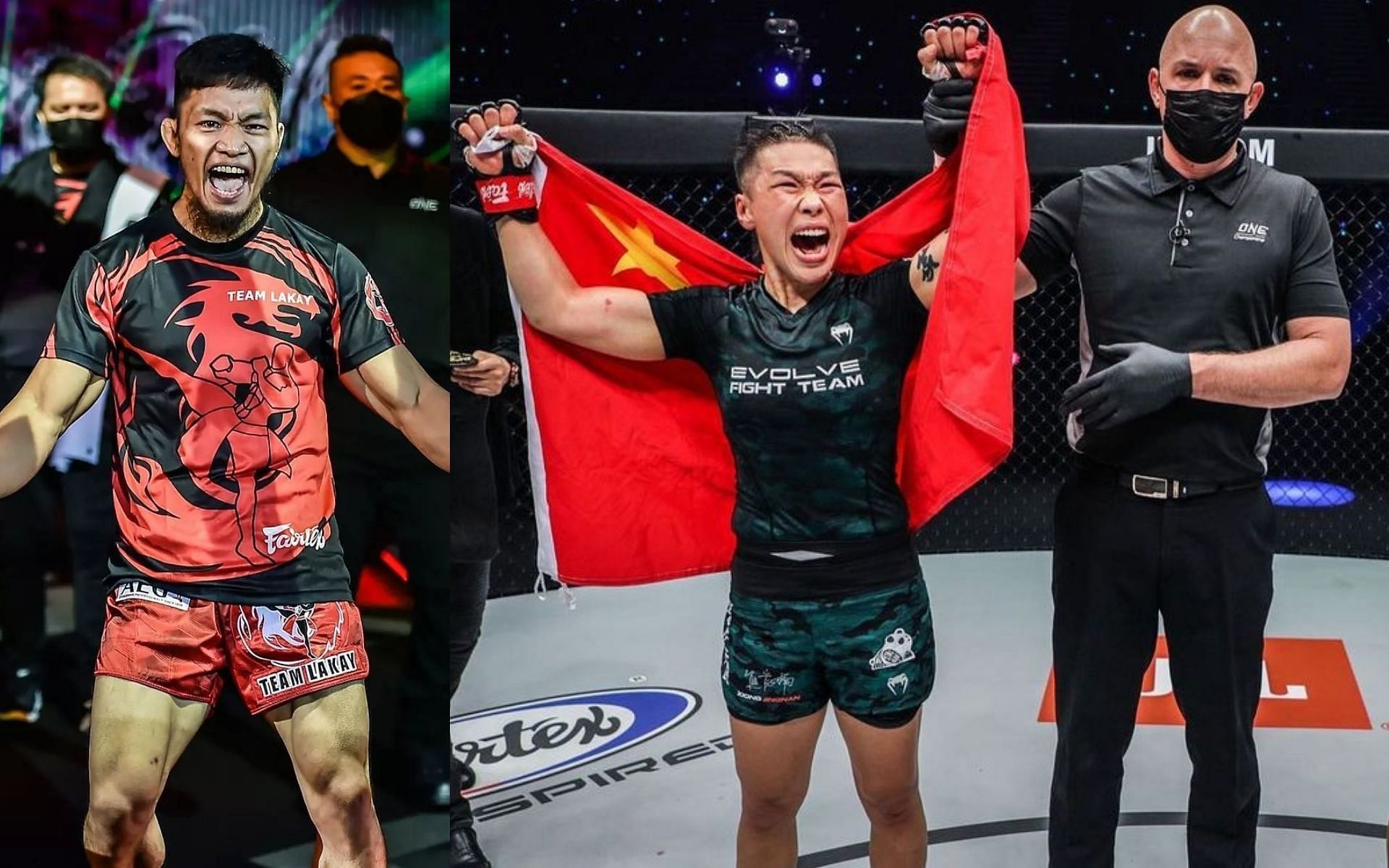 Lito Adiwang picks Xiong Jing Nan to retain ONE Women&#039;s Strawweight World Title. [Photos: @litoadiwang, @jingnanxiong on Instagram]