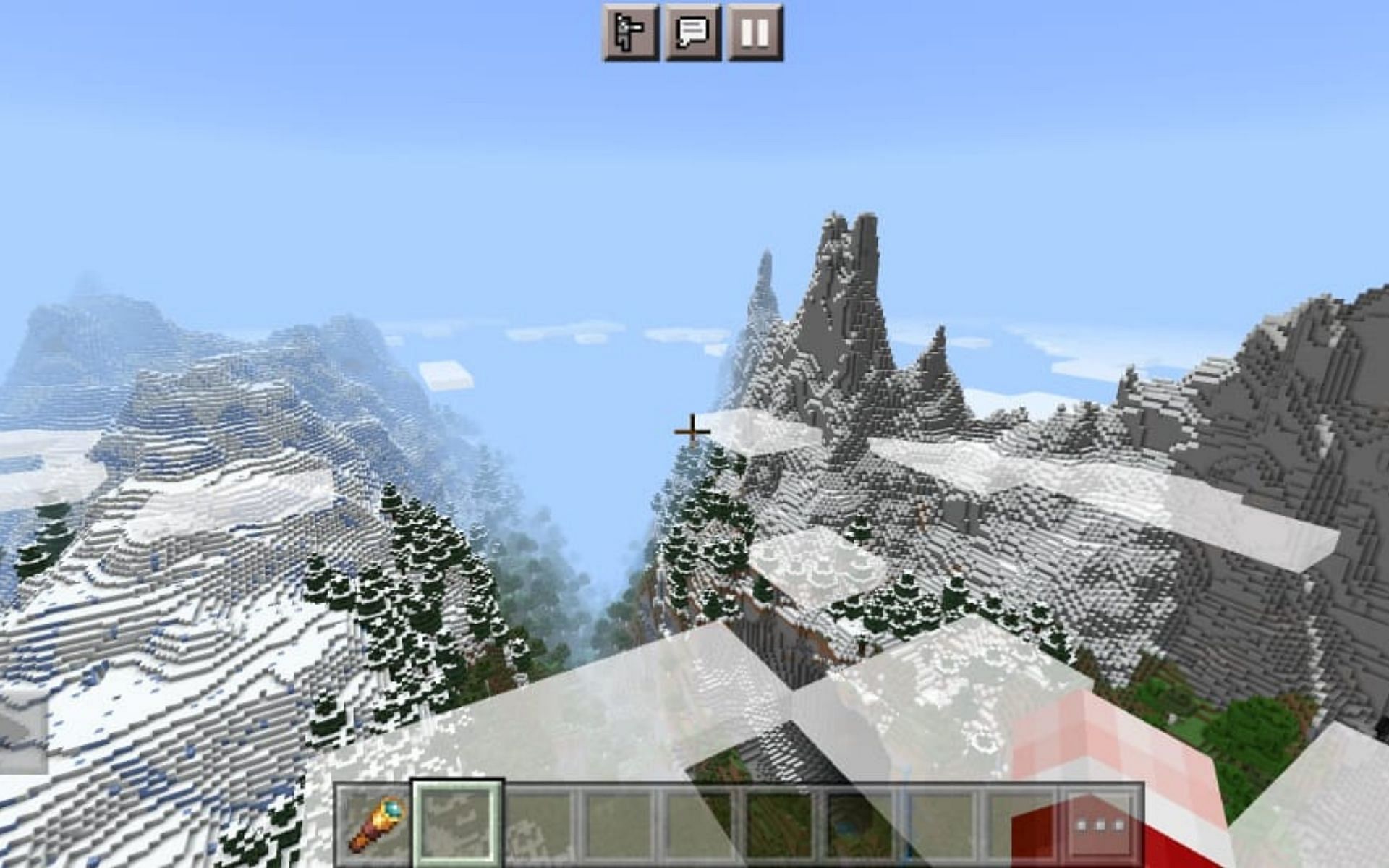Different mountain biomes near spawn (Image via Minecraft)