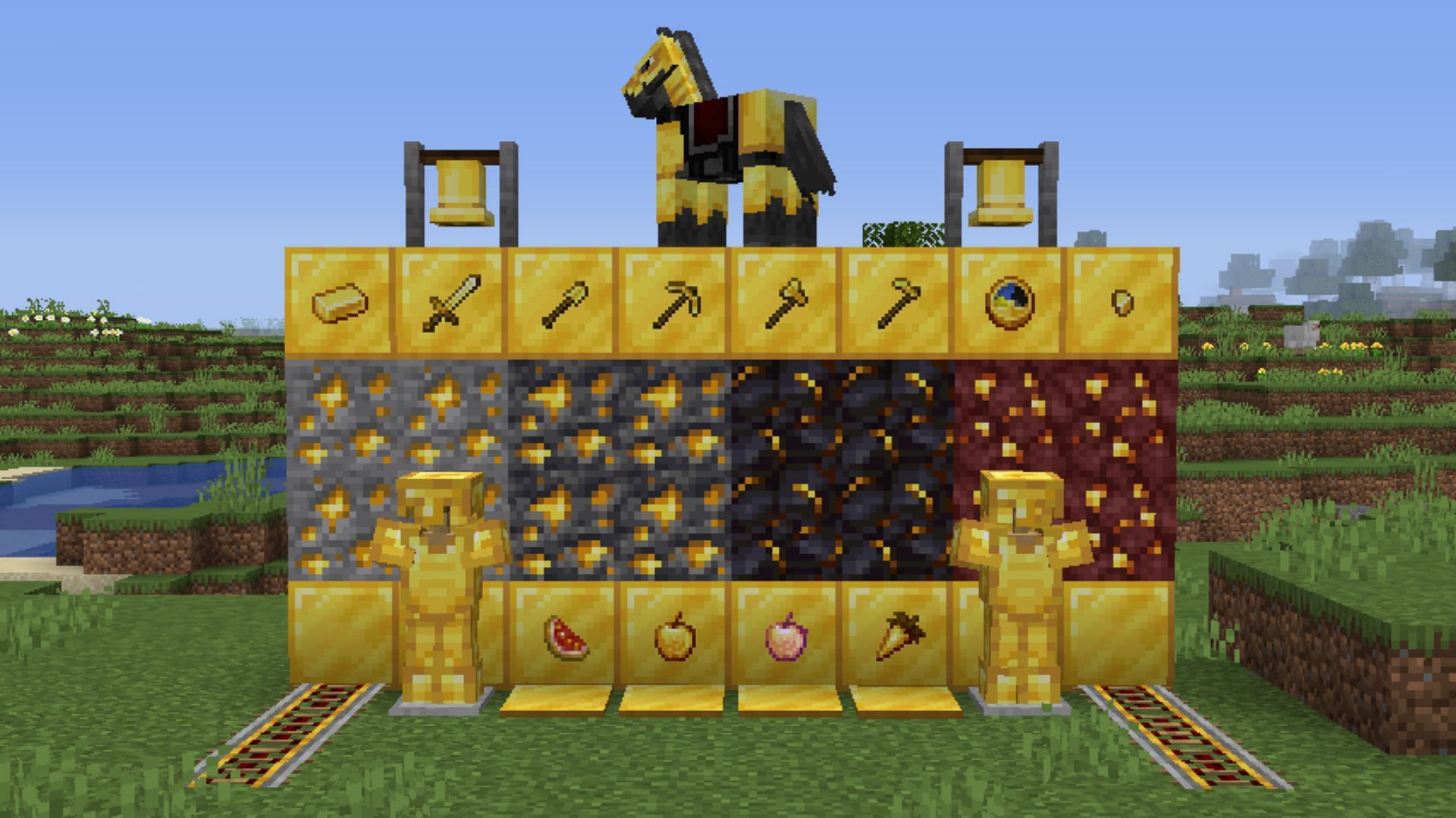 Five best uses of gold in Minecraft (Image via u/RedAdventurer11 Reddit)