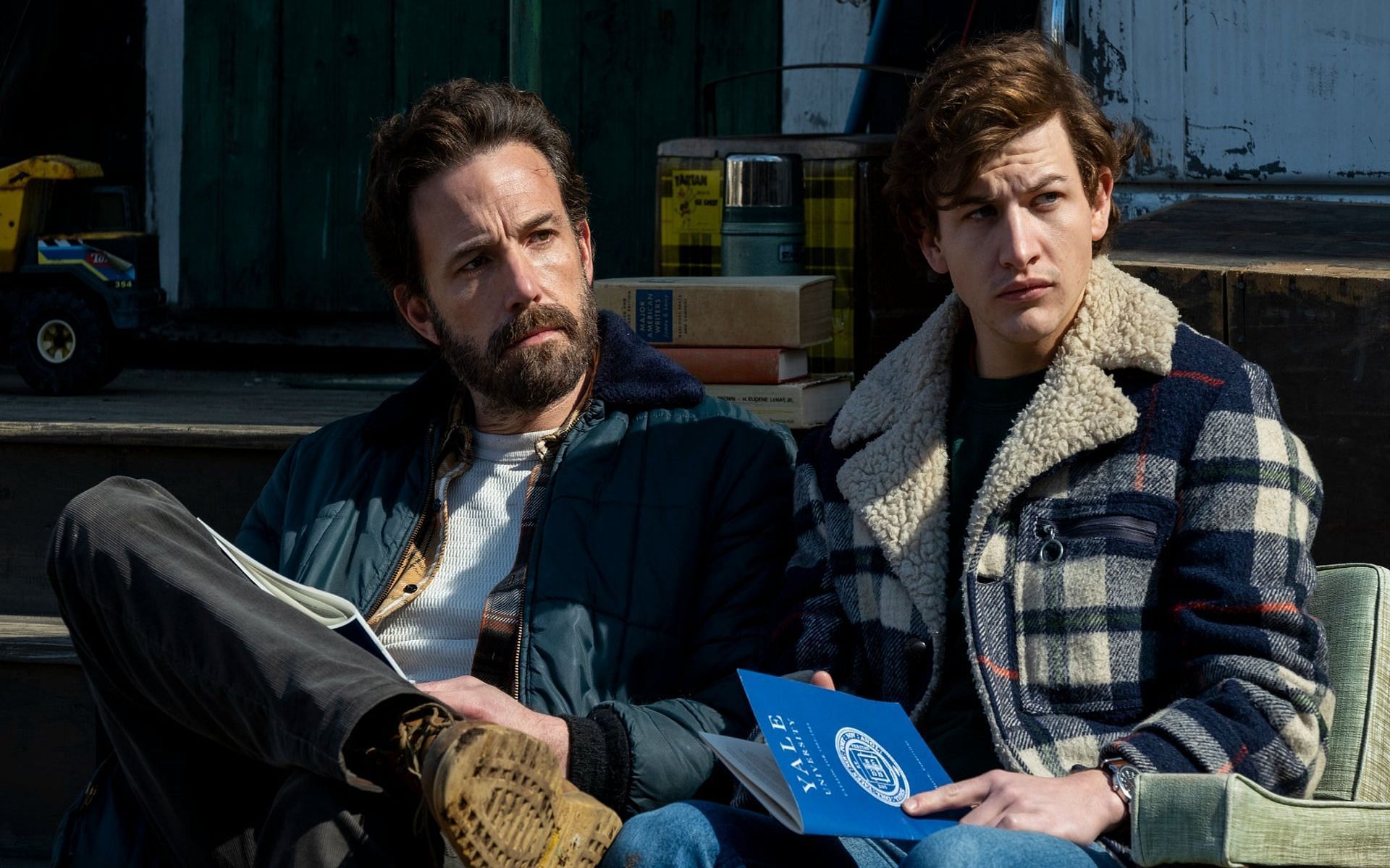 Still from Prime Video&#039;s The Tender Bar - Ben Affleck and Tye Sheridan (Image via IMDb)