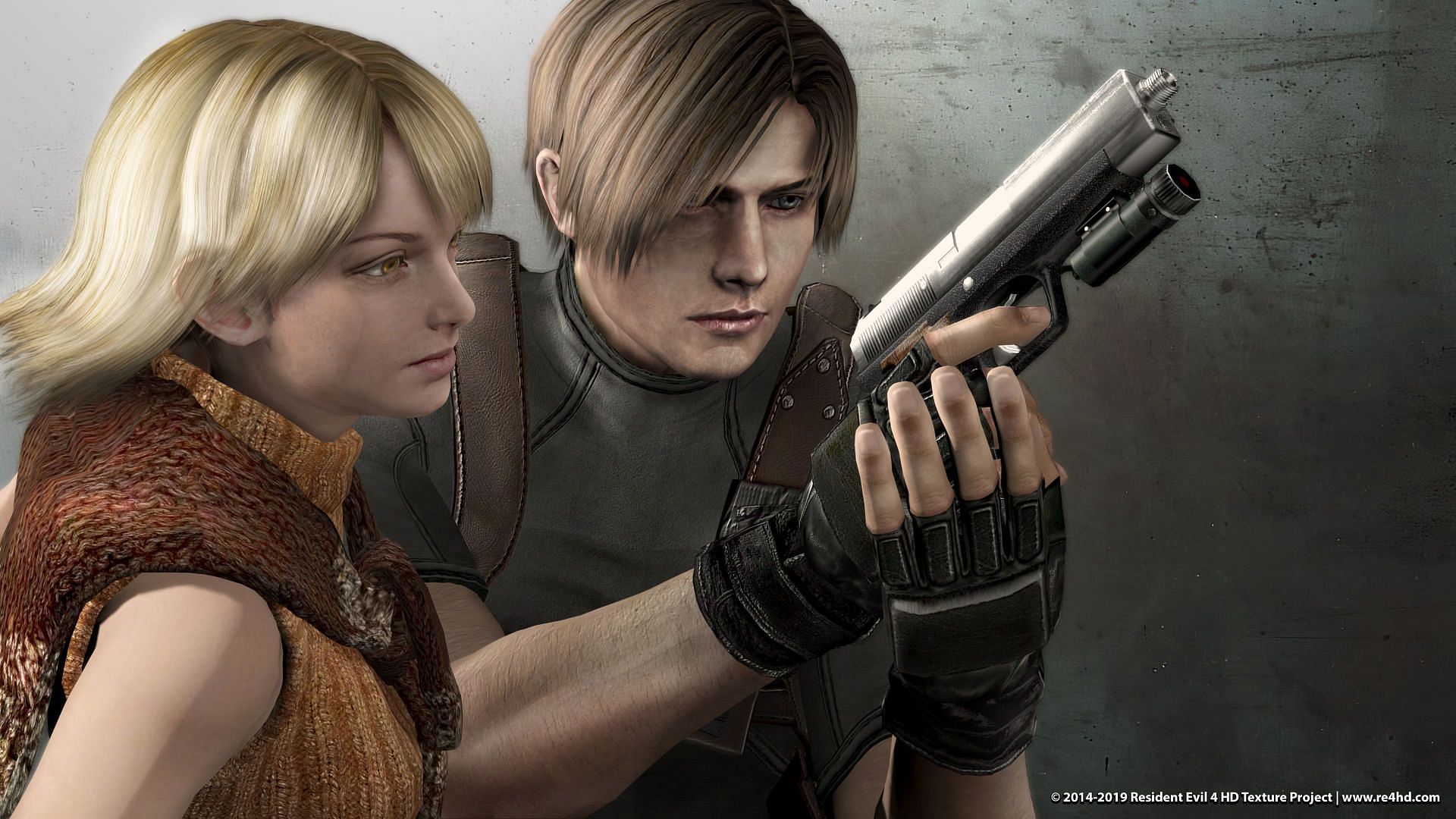 The Resident Evil 4 HD Project mod featuring Leon and Ashley (Image via Resident Evil 4 HD Project)