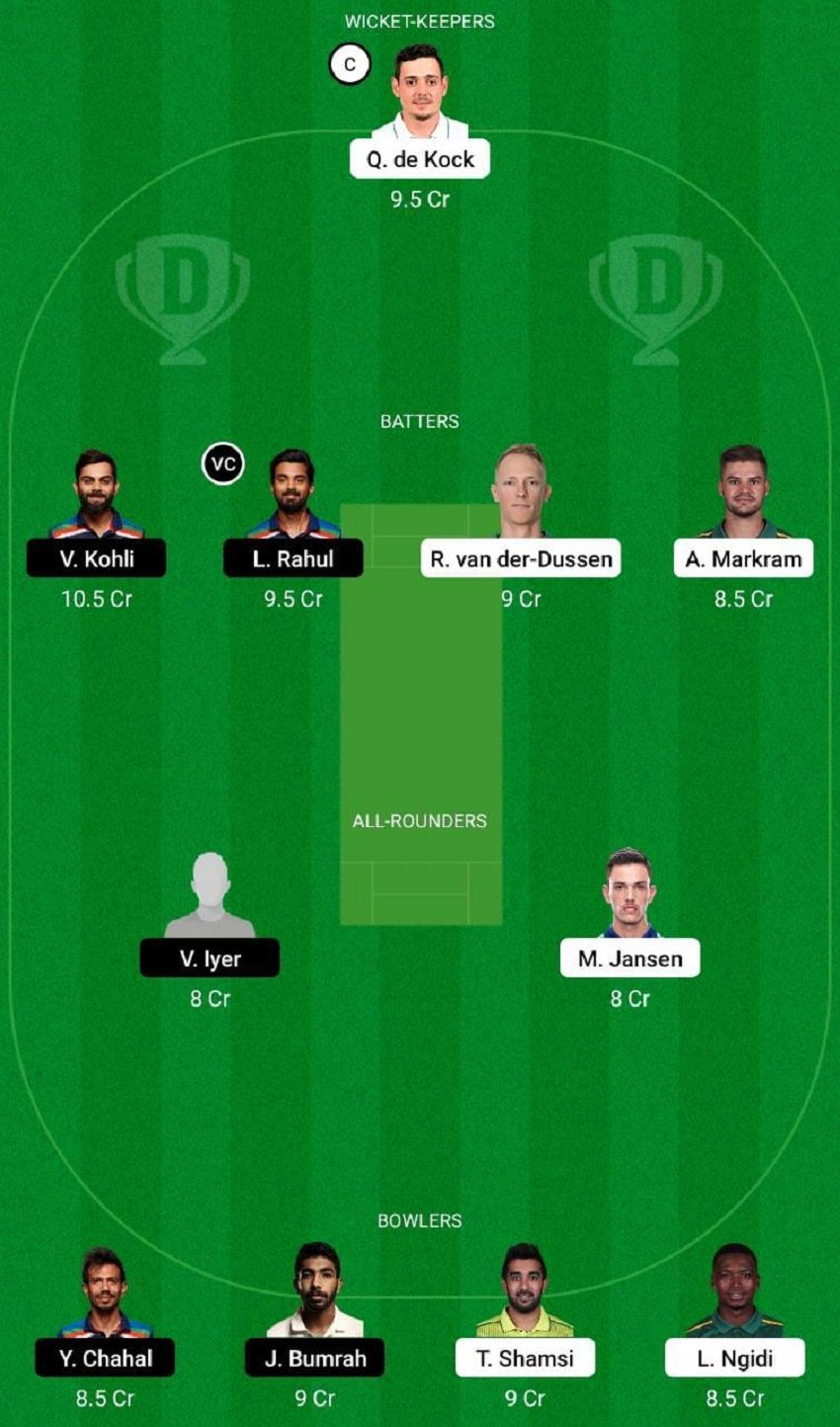 SA vs IND Dream11 Fantasy Tip #1