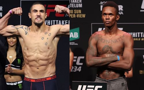 Robert Whittaker (left), Israel Adesanya (right) [Credits: @mma_kings via Twitter]