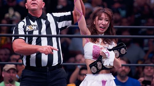 Riho as the AEW Women's Champion in 2020