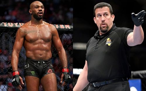 Jon Jones (L), John McCarthy (R)