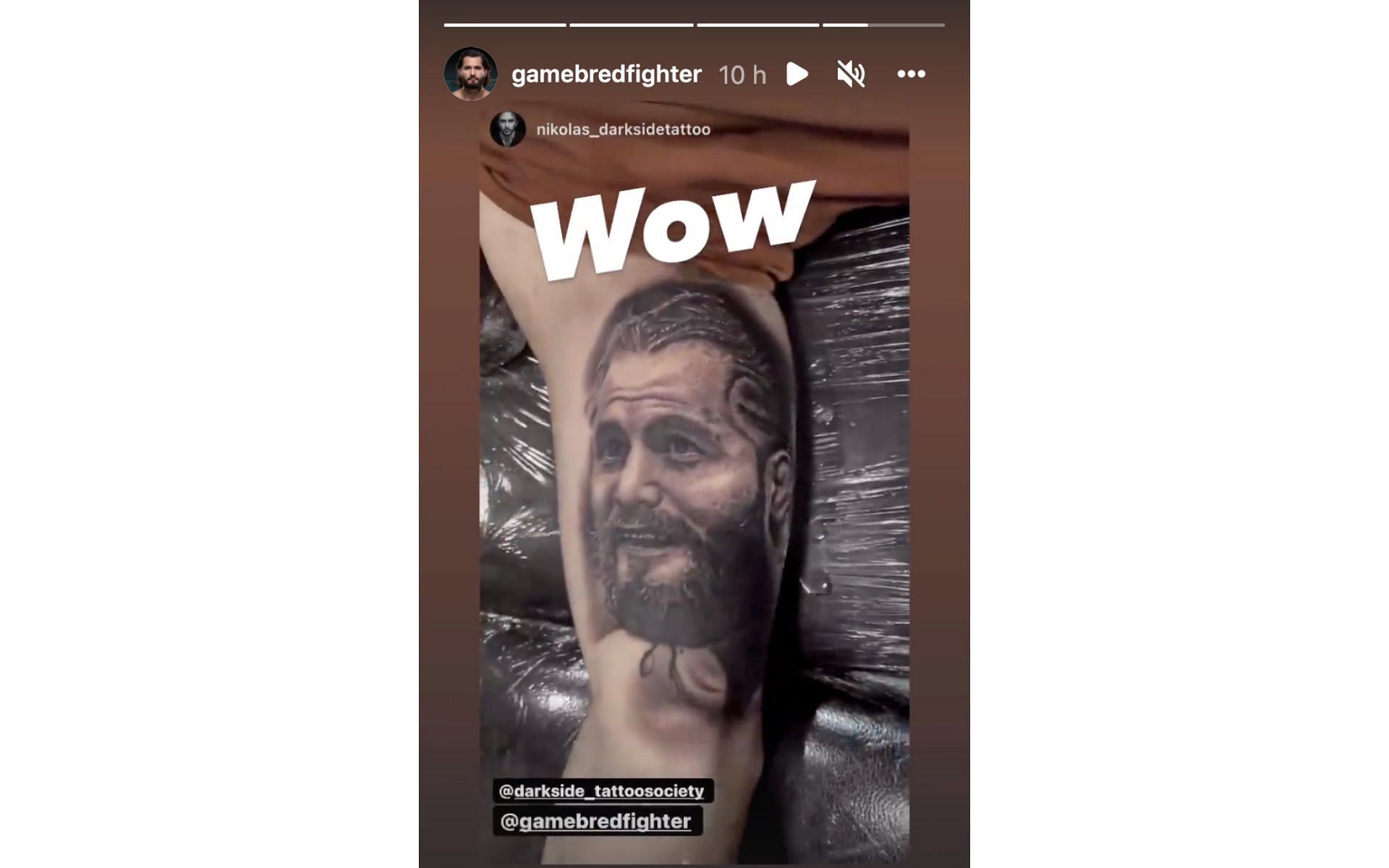 UFC News Masvidal reacts to incredible 'Gamebred' portrait tattoo