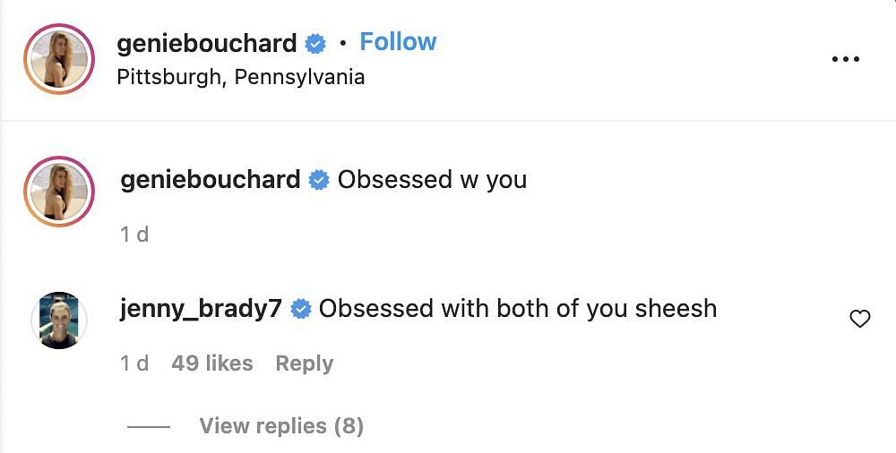 Jennifer Brady makes a hilarious response to Eugenie Bouchard&#039;s comment.