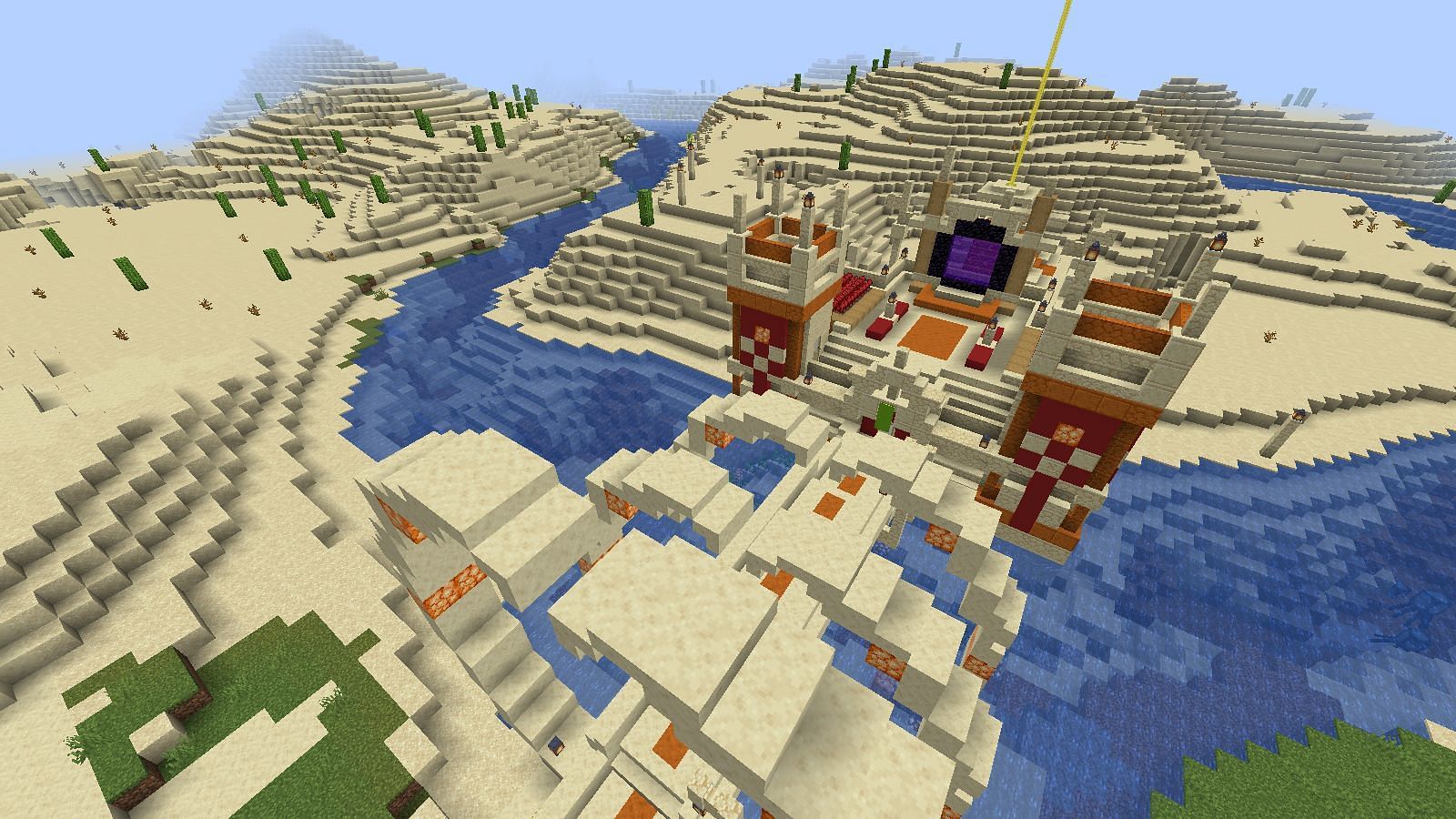 Structures can be used for effective bases (Image via Mojang)
