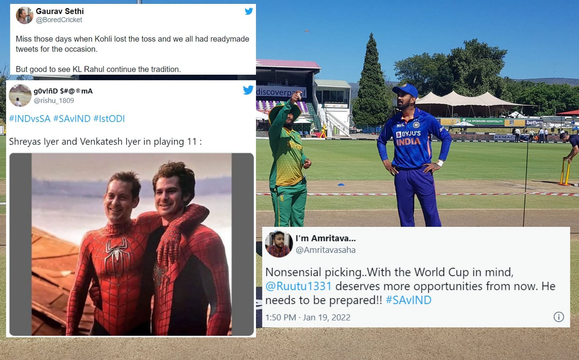 Twitterati react after the toss in the first ODI between India and South Africa in Paarl
