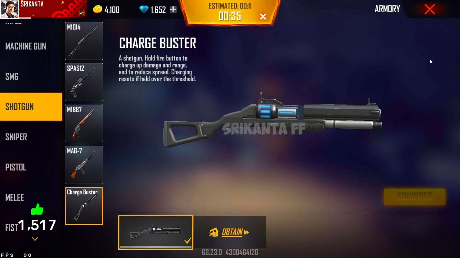 New gun (Image via Srikanta FF / YouTube)