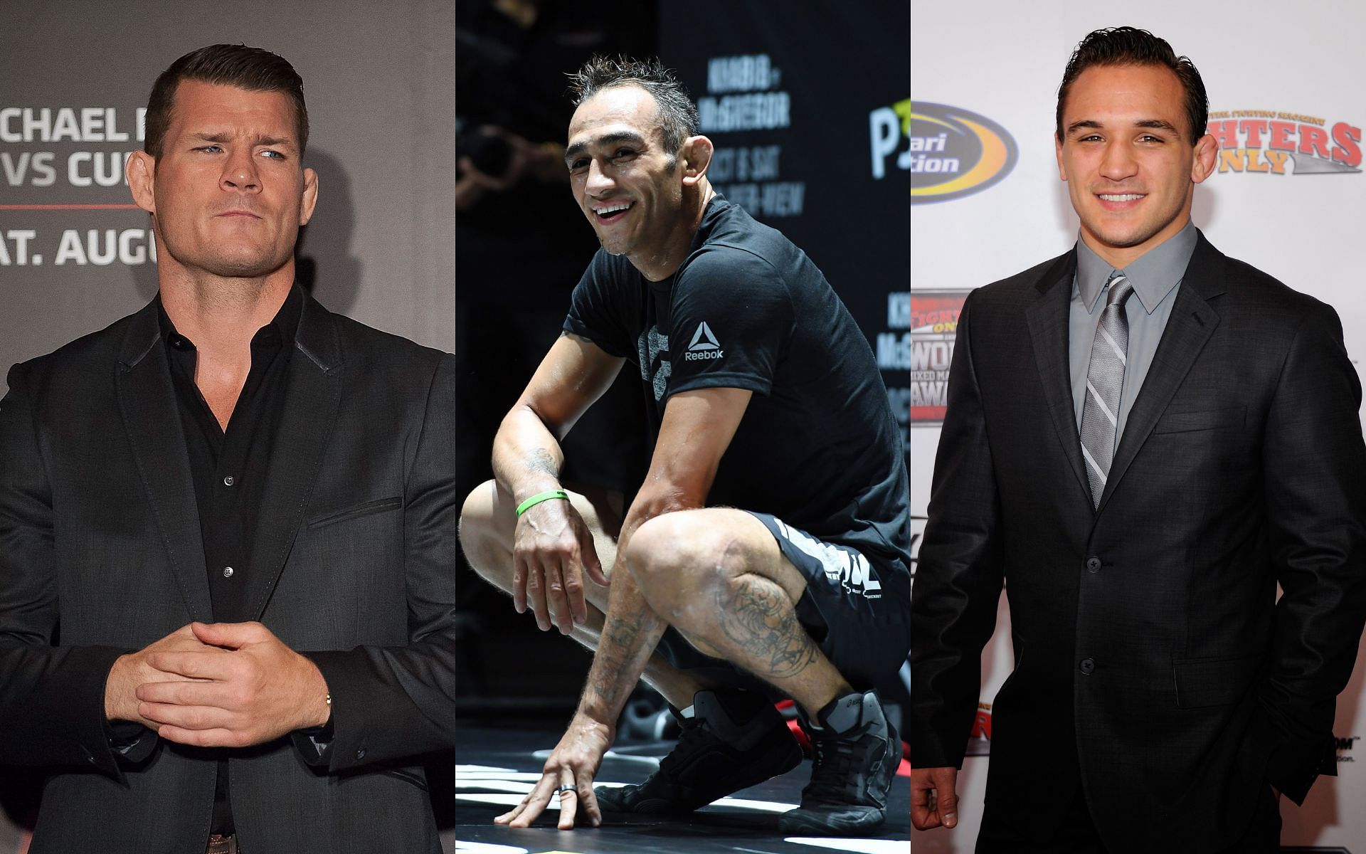 Mixed martial arts superstars Michael Bisping (left), Tony Ferguson (center) and Michael Chandler (right)