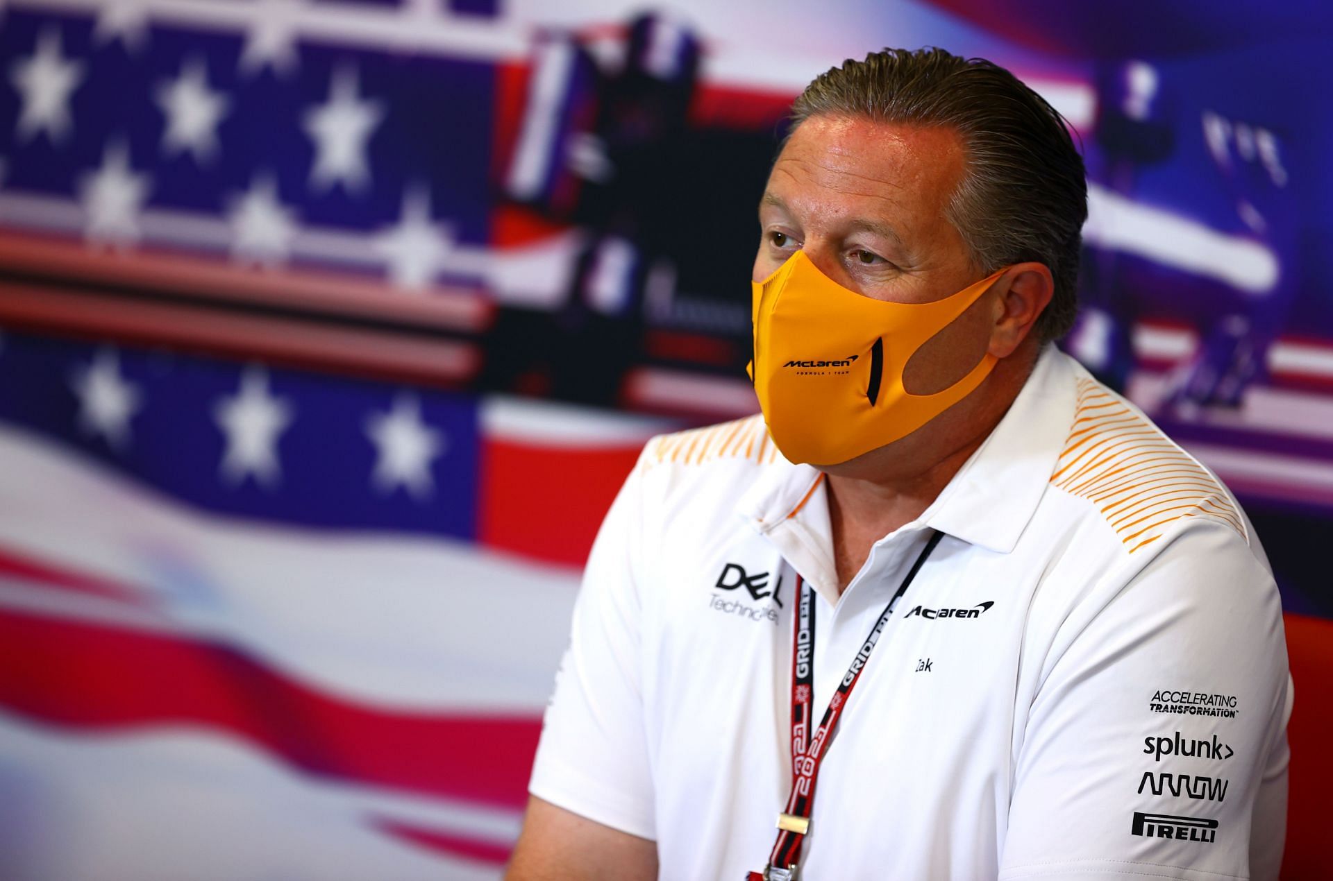 F1 Grand Prix of USA - McLaren&#039;s Zak Brown gives a press interview at his home race