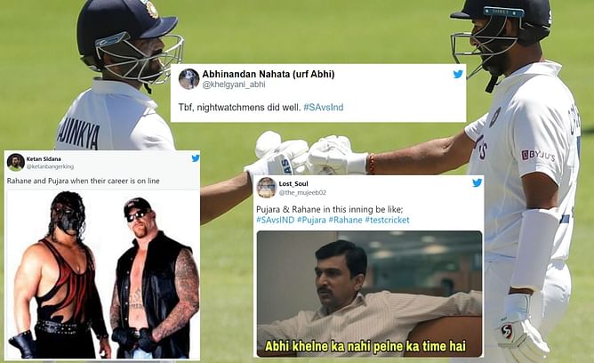 "Tbf, night watchmen did well" - Fans react after Pujara and Rahane remain unbeaten on day 2 in 2nd Test vs South Africa