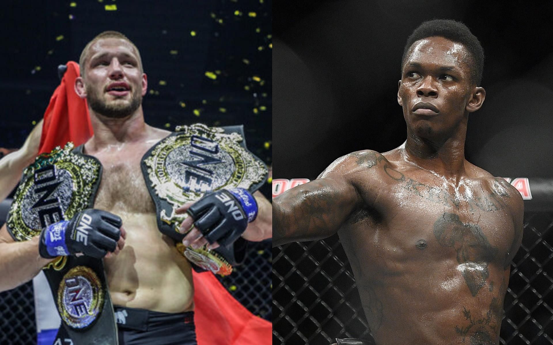 Reinier de Ridder (Left) thinks that Israel Adesanya (Right) will be an easy win for him. | [Photos: ONE Championship/Bleacher Report]
