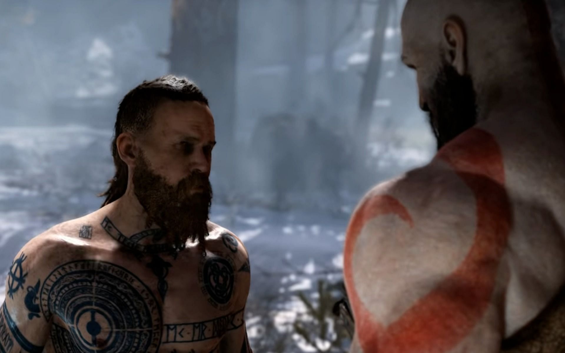 God Of War Stranger Baldur Punched Kratos GIF