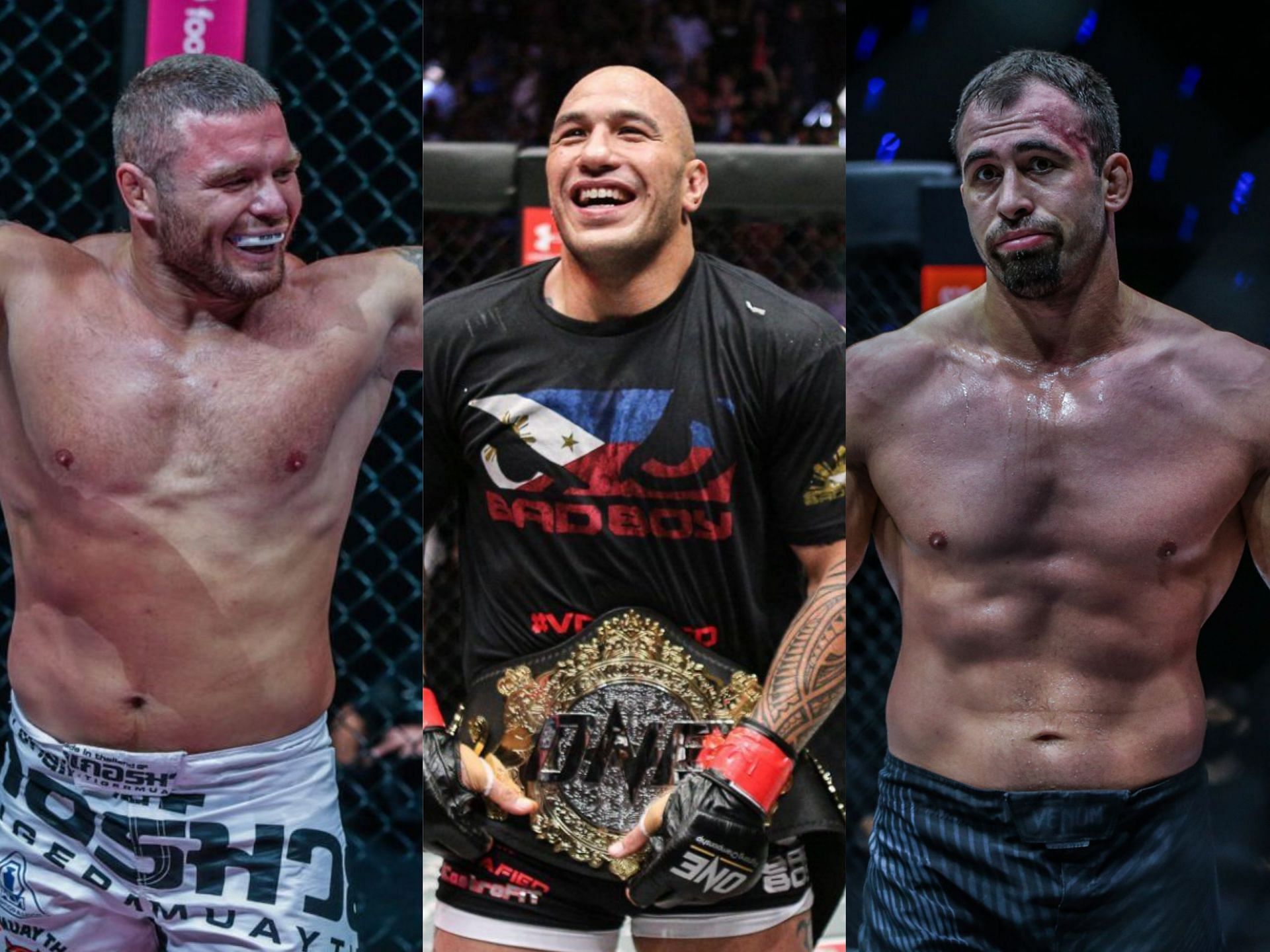 (From left) Anatoly Malykhin, Brandon Vera, and Kirill Grishenko. [Photo: ONE Championship]