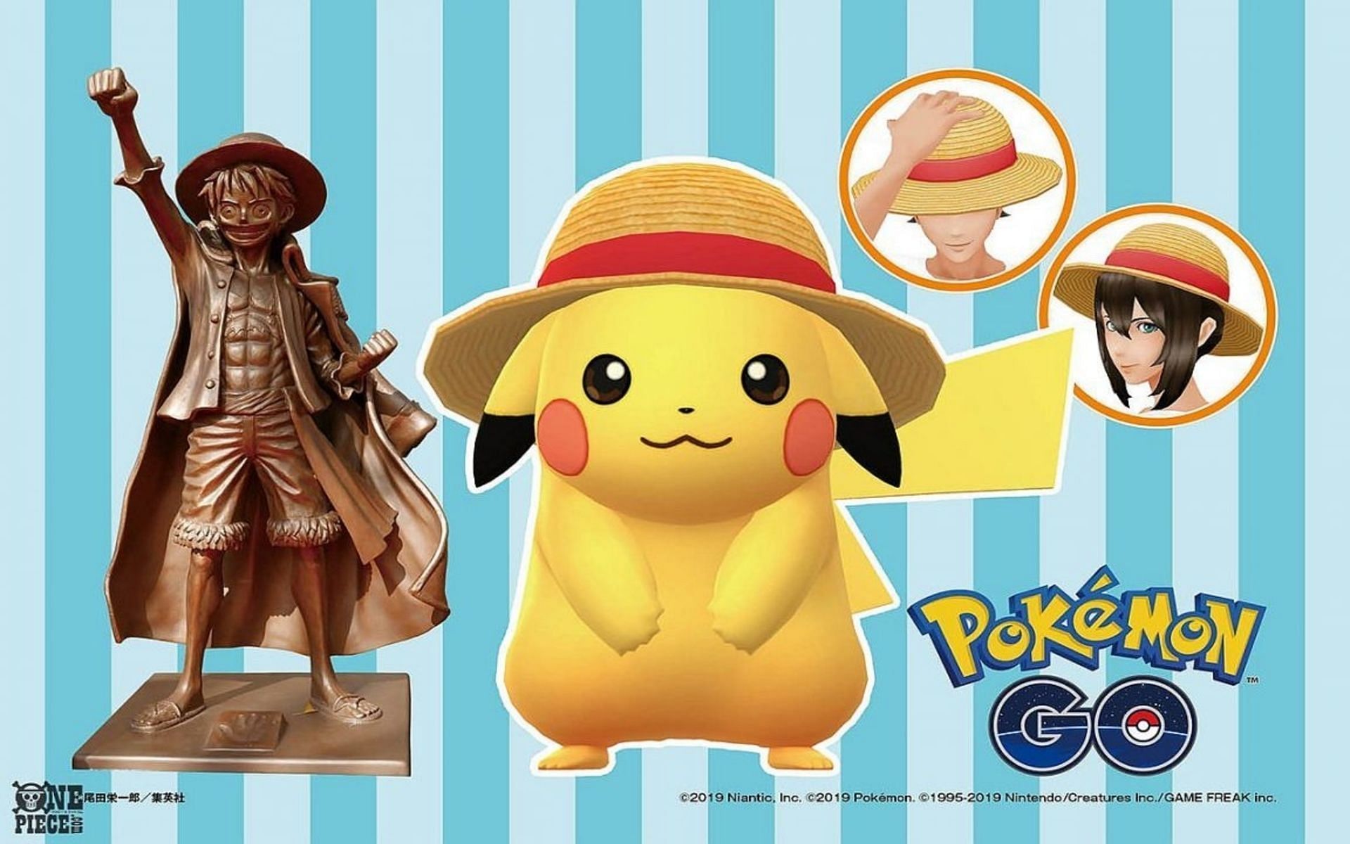 Straw Hat Pikachu resembles Luffy from One Piece (Image via Niantic)
