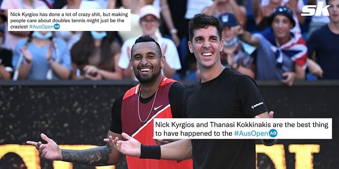 Twitter expresses joy and excitement as Nick Kyrgios & Thanasi Kokkinakis reach men's doubles final at Australian Open