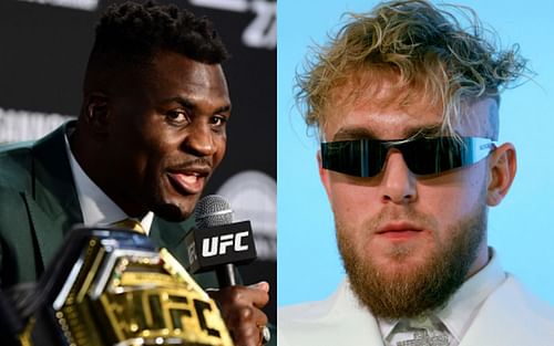 Francis Ngannou (left); Jake Paul (right)