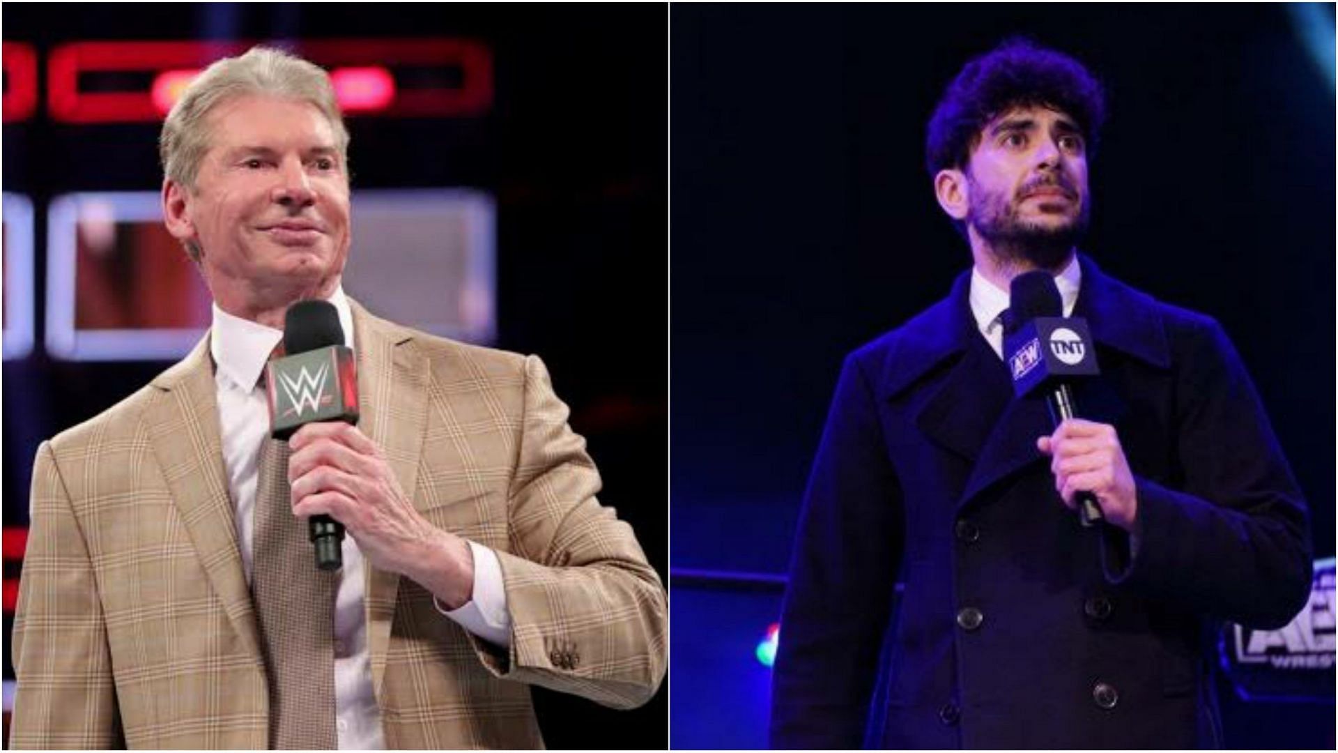Owner of WWE, Vince McMahon (Left) &amp; Owner of AEW, Tony Khan (Right)