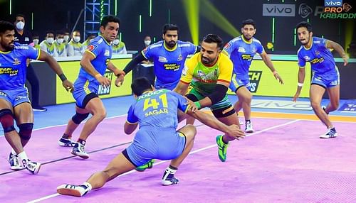 Monu Goyat wreaked havoc in Pro Kabaddi 2022 earlier tonight (Image: Pro Kabaddi/Facebook)