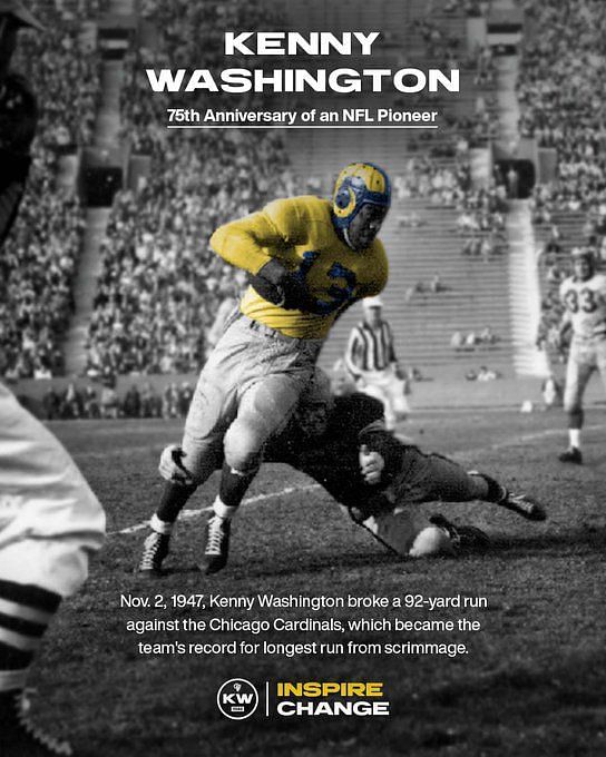 Kenny Washington became the first Black NFL player when he signed with the  Los Angeles Rams on March 21,1946.