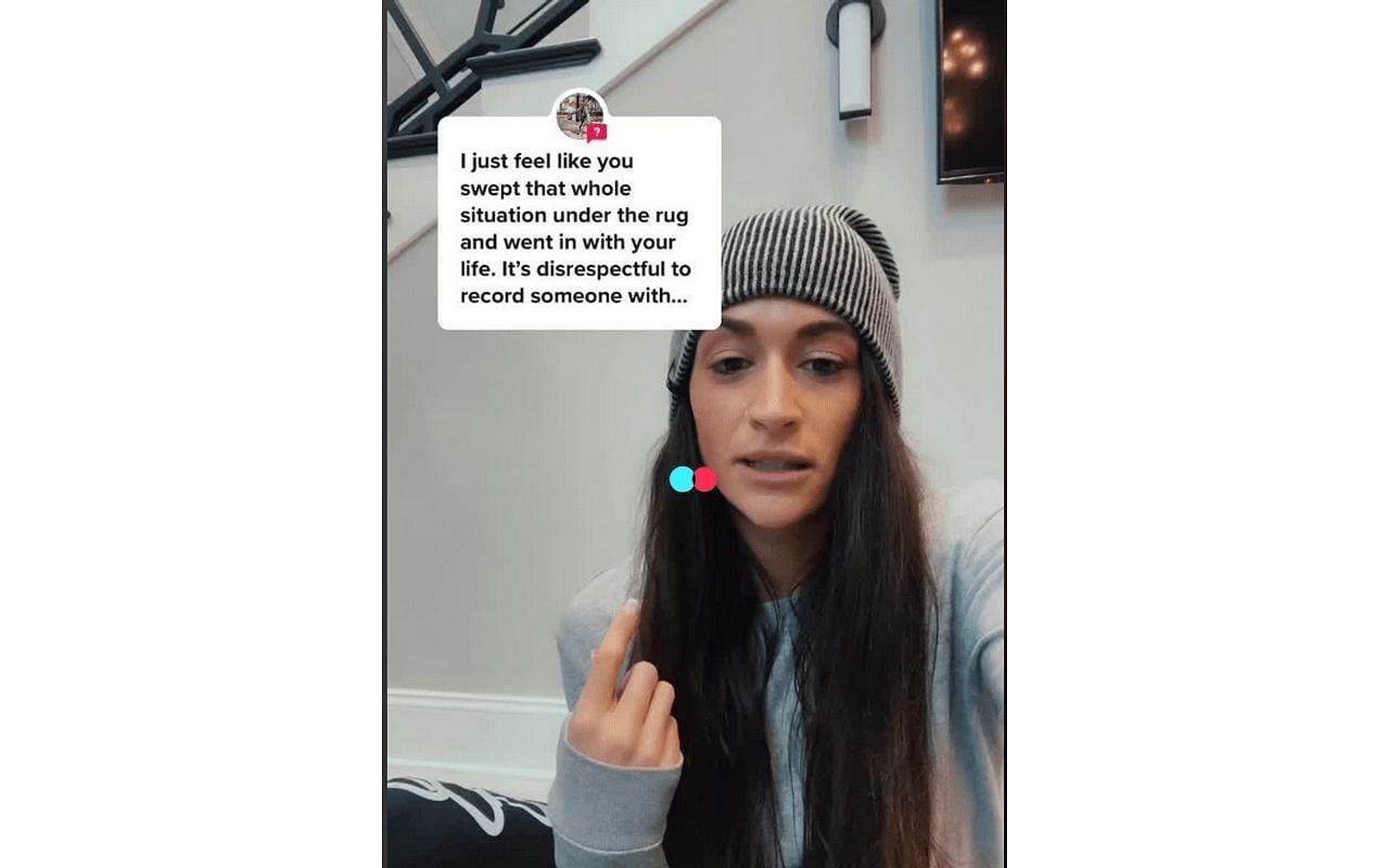 Nikki Fitness addressing a comment on her TikTok video (Image via nikkiifitness/TikTok)