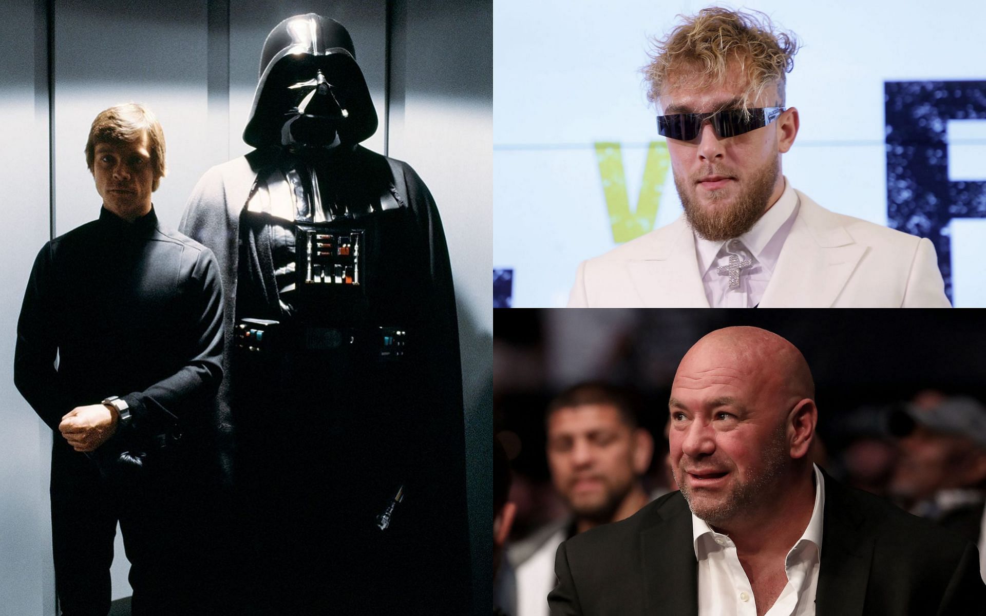 Luke Skywalker and Darth Vader (Left), Jake Paul (Top), Dana White (Bottom) [Photo via @starwars on IG]