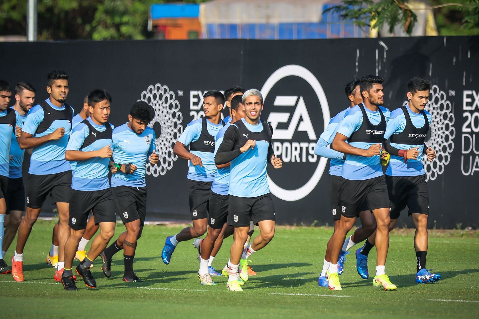 Mumbai City FC players during training session (Pic Courtesy: MCFC Twitter)