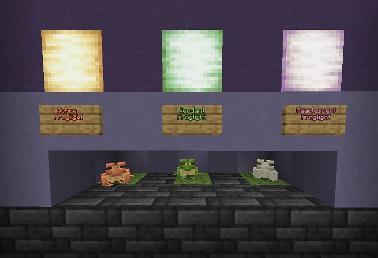 There are three unique types of froglights (Image via Mojang)