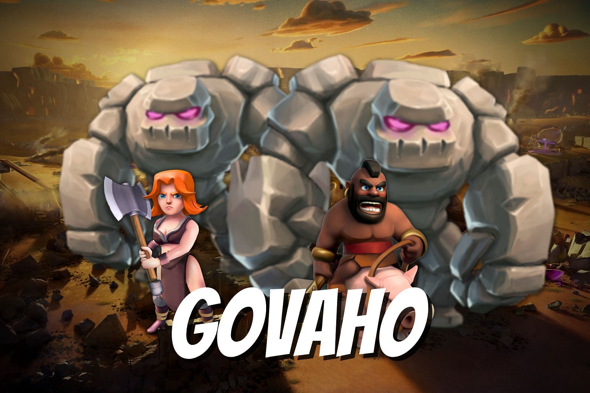 The GoVaHo attack strategy in Clash of Clans (Image via Sportskeeda)