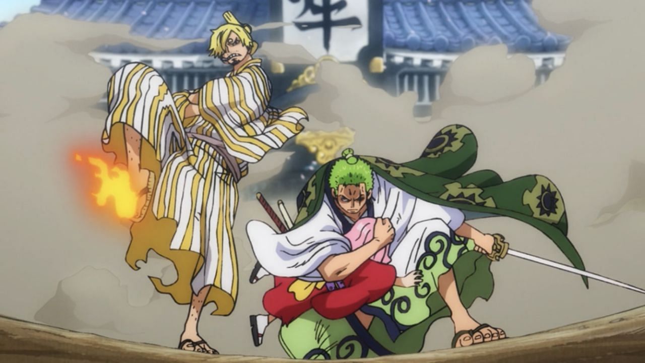 Zoro and Sanji as seen during the anime&rsquo;s Wano Arc (Image via Toei Animation)