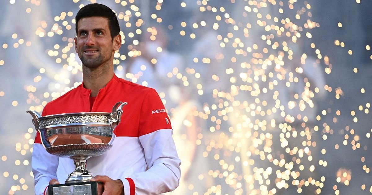 Novak Djokovic with the 2021 French Open title
