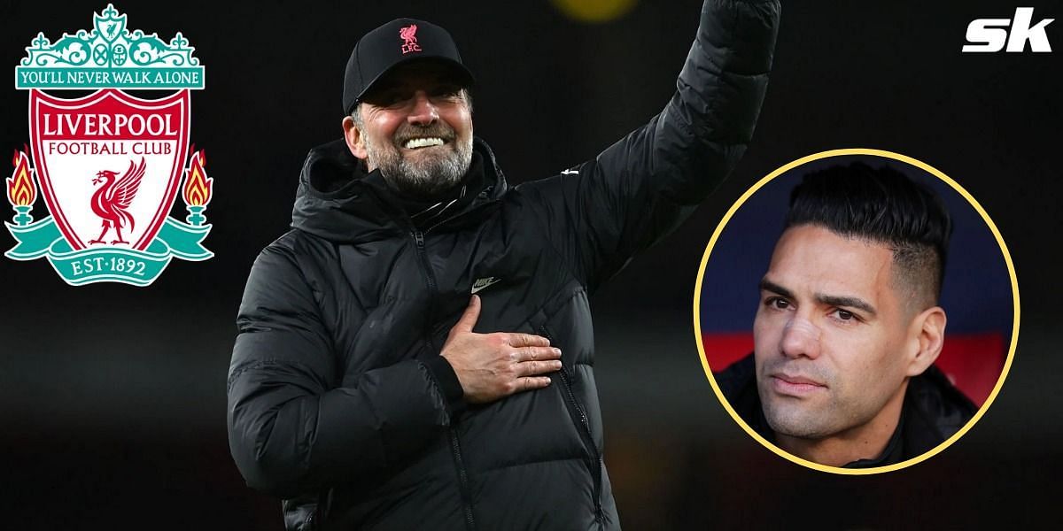 Liverpool manager Jurgen Klopp; (inset) Radamel Falcao