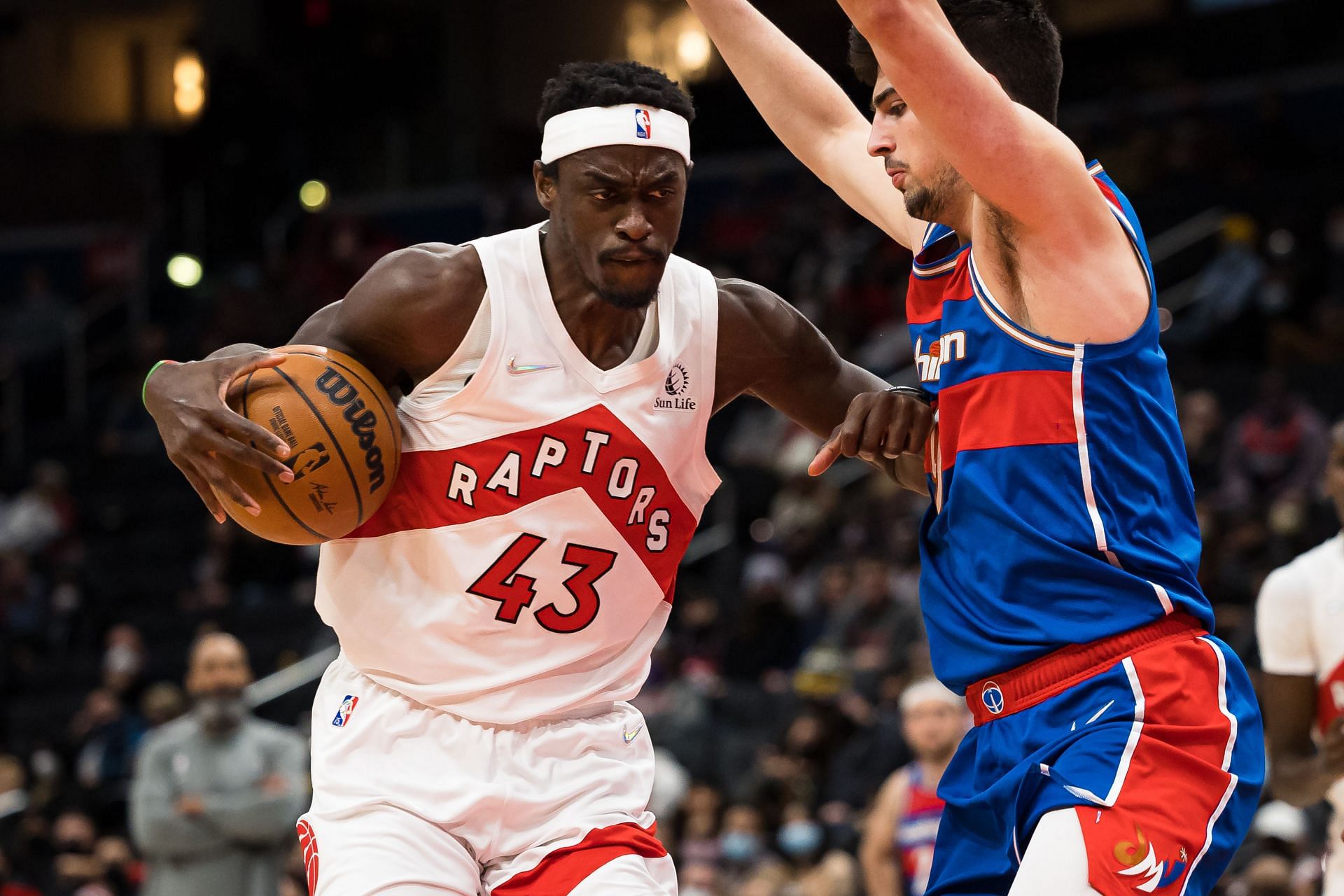Pascal Siakam drives to the rim for the Toronto Raptors.