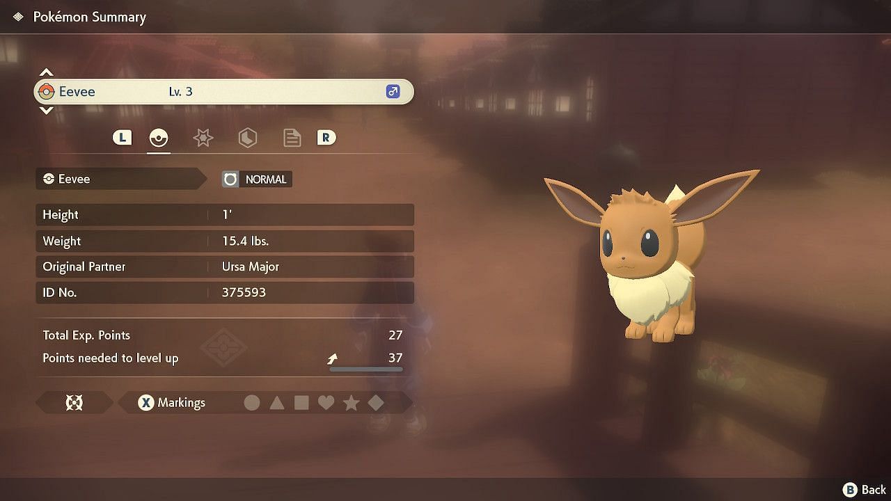Players patience will be rewarded with a cute Eevee for their troubles. Via Pok&eacute;mon Legends: Arceus.