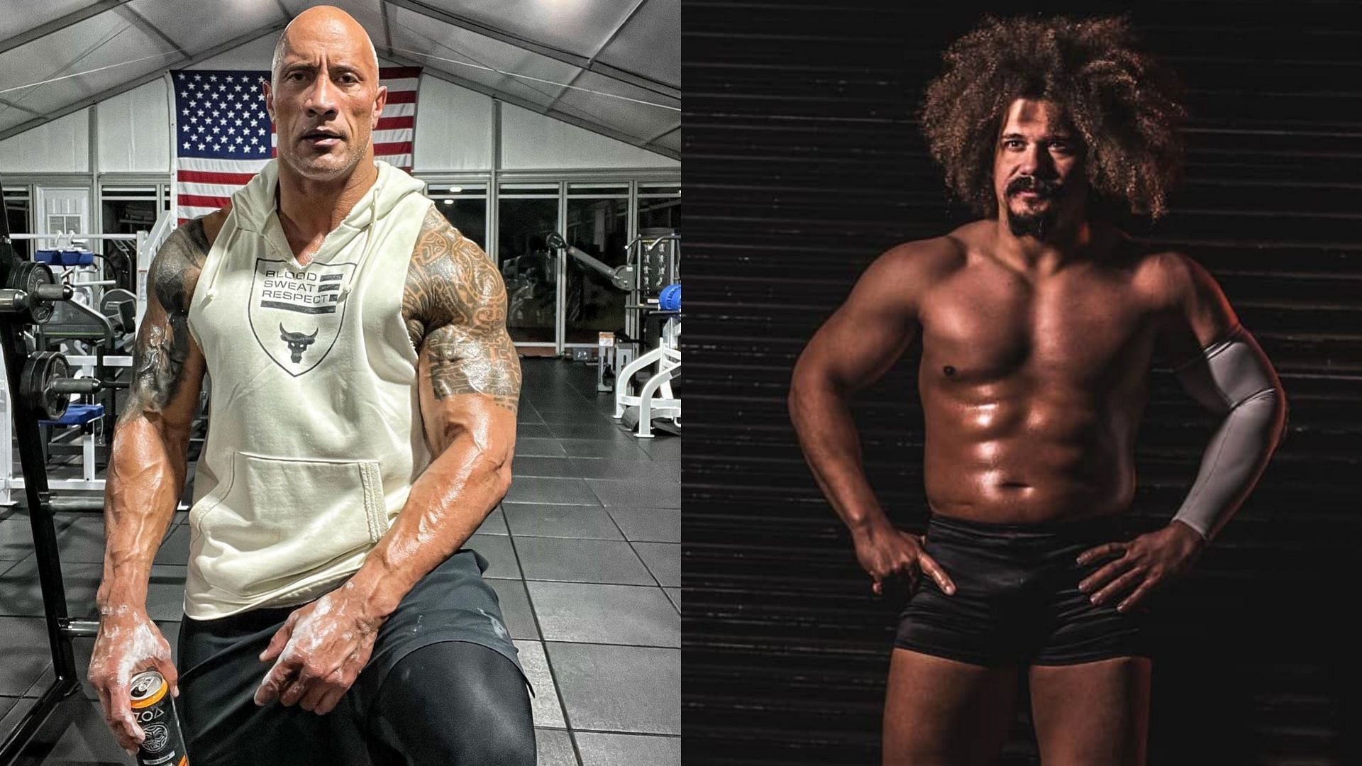 WWE legend The Rock (left) and former Intercontinental Champion Carlito (right)