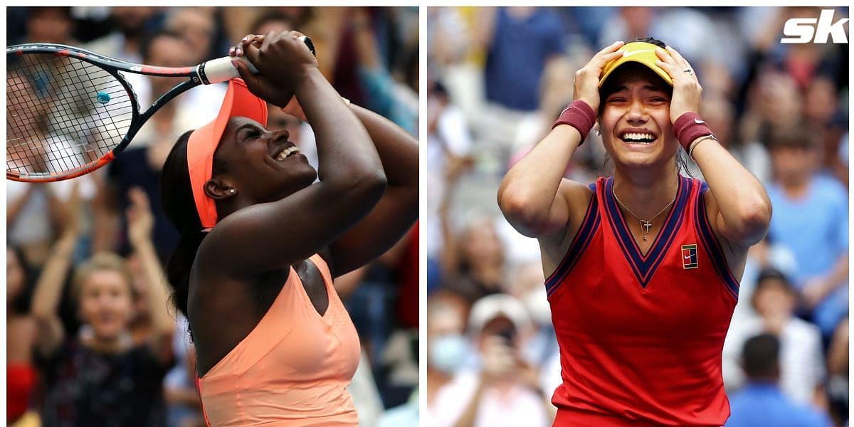 Sloane Stephens (L) &amp; Emma Raducanu.