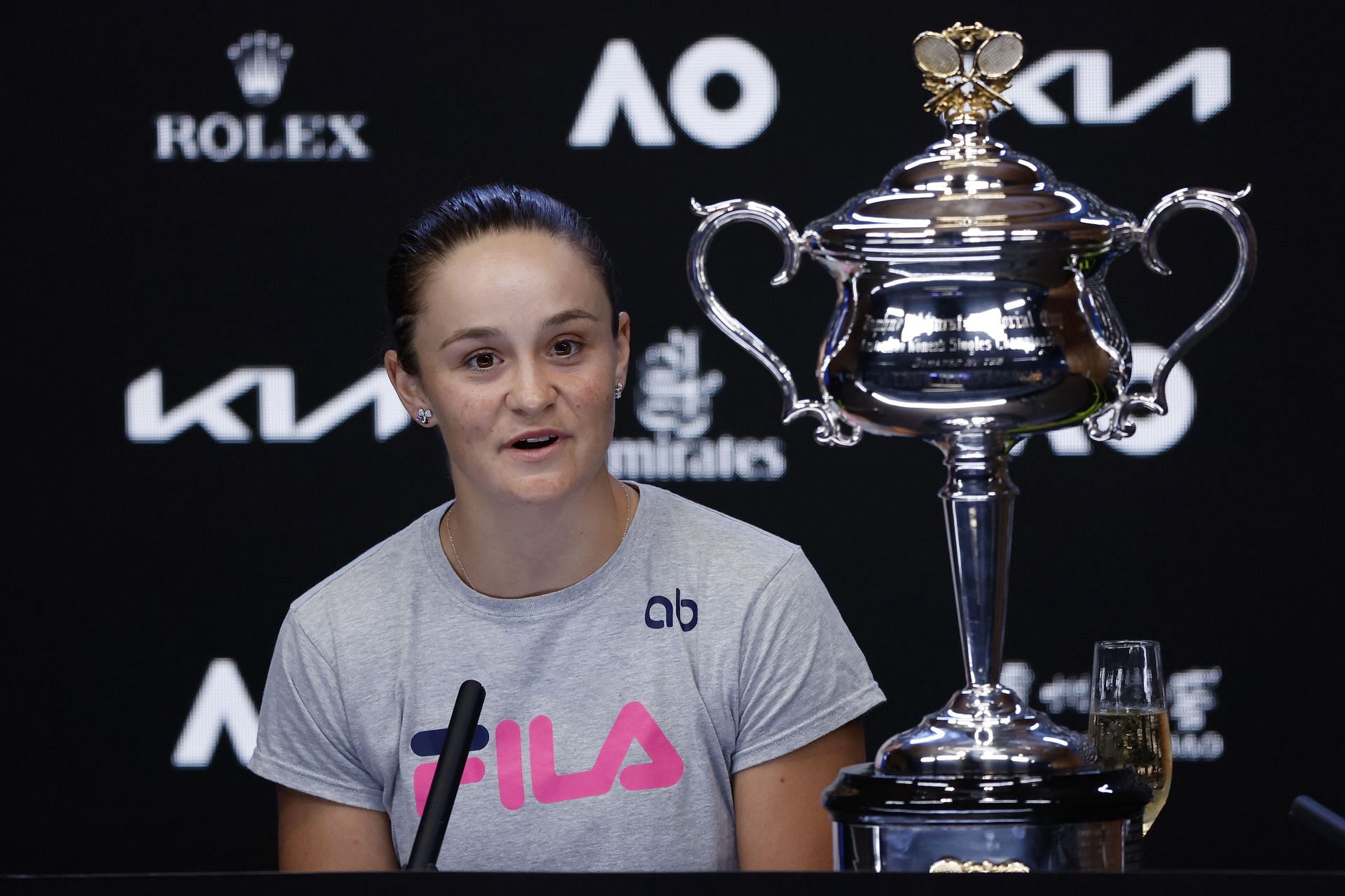 Ashleigh Barty at the 2022 Australian Open post-final press conference