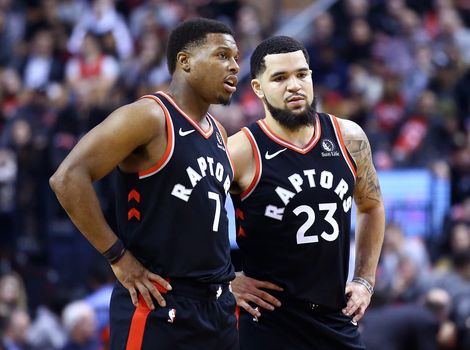 Mentor and student will not meet as Kyle Lowry (#7), now with the Miami Heat, is out for personal reasons. [Photo: Hoops Habit]