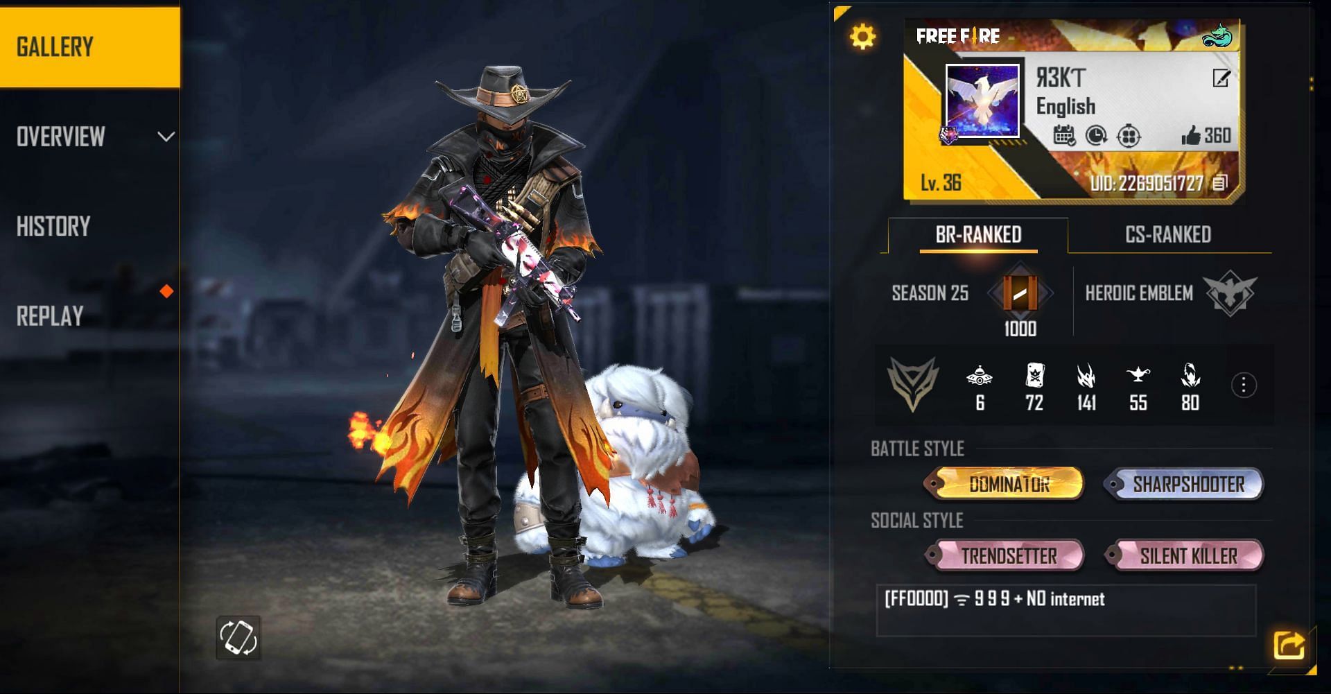 Players can click on the gear icon (Image via Free Fire)