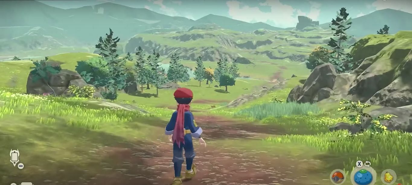 The trailer showed Obsedian Fieldlands, and area from the game (Image via Game Freak)
